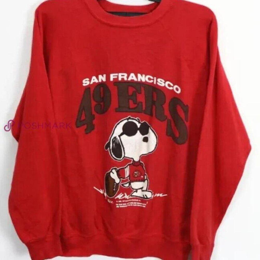 San Francisco 49ers NFL Snoopy Graphic Red Retro Football Fan Sweatshirt